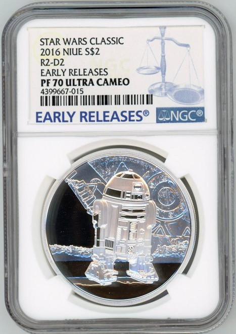 Star Wars™ 2016 Niue Star Wars Classic R2-D2 NGC PF 70 UC ER with COA and Box Star Wars™ 2016 Niue Star Wars Classic R2-D2 NGC PF 70 UC ER with COA and Box