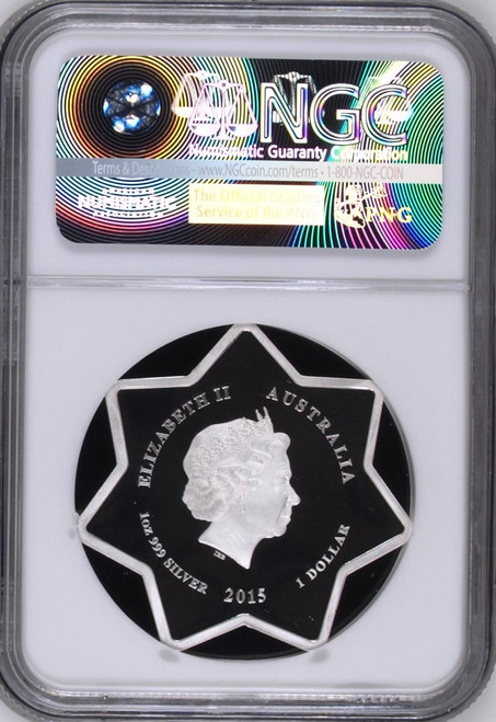 2015 Australia1 oz Silver Merry Christmas Tree Star Shaped Silver Coin NGC 70 UC