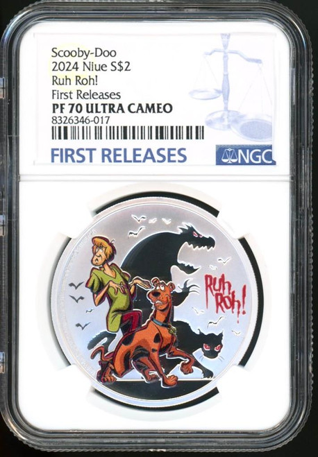 Scooby Doo 2024 Niue Warner Bros Scooby Doo Ruh Roo 1 oz Silver Proof Coin NGC 70 FR  Scooby Doo 2024 Niue Warner Bros Scooby Doo Ruh Roo 1 oz Silver Proof Coin NGC 70 FR
