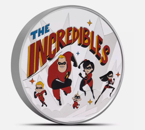 2024 Niue Disney The Incredibles 20th Ann. 3 oz Silver Colorized Proof Coin