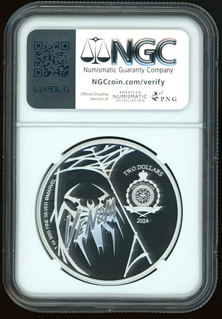 2024 Niue Marvel Comics Venom 1 oz NGC 70 FR Silver Colorized Proof Coin