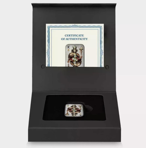 Astra Mint 2024 Poker Cards King of Spades 999.9 2oz Silver Cast Bar 
