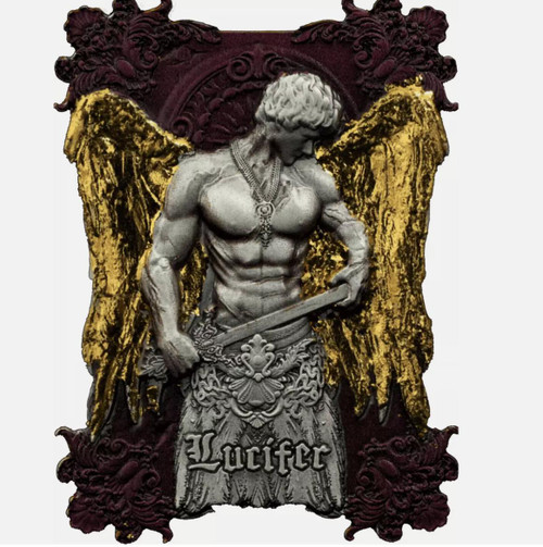 MK Mint 2025 Cameroon Lucifer 2oz Silver Ultra High Relief Shaped Color Coin 2000 Francs  MK Mint 2025 Cameroon Lucifer 2oz Silver Ultra High Relief Shaped Color Coin 2000 Francs