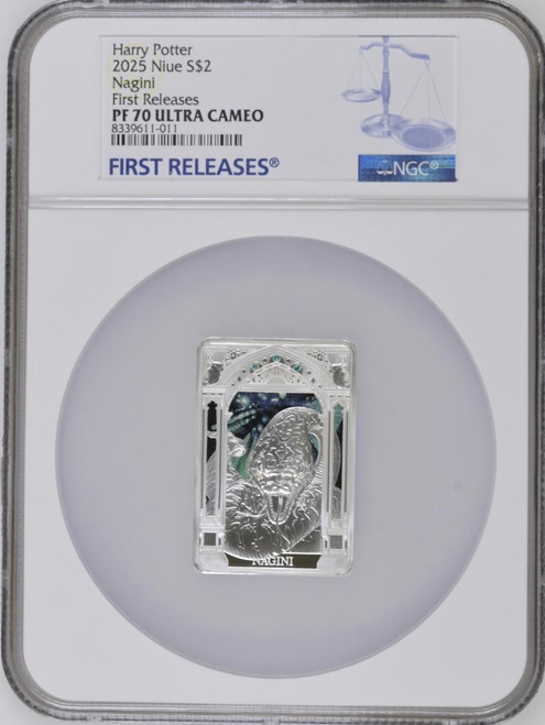 HARRY POTTER™ 2025 Harry Potter Magical Creatures NAGINI 1oz Silver Coin NGC 70 FR  HARRY POTTER™ 2025 Harry Potter Magical Creatures NAGINI 1oz Silver Coin NGC 70 FR