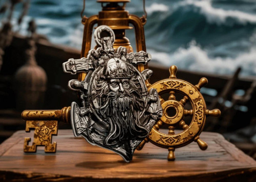 MK Mint 2025 Cameroon Pirates Anchor of Command Blackbeard 2 oz Silver UV Enameled Coin 