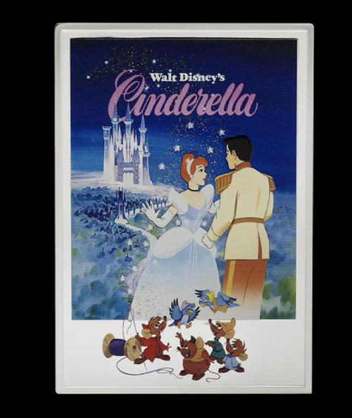 Disney 2025 Niue CINDERELLA Disney 75 Anniv, 10 oz Silver Coin  COA 089/100 