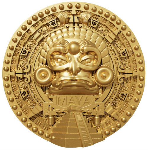 2025 Cameroon Maya 2 oz 2000 Francs Silver Gold Gilded Coin Mint Sealed