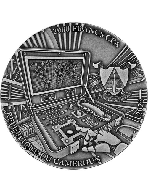  2023 Cameroon AWARENESS End of Humanity 2 Oz Silver Coin 2000 Francs 