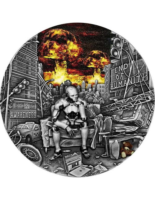 2023 Cameroon AWARENESS End of Humanity 2 Oz Silver Coin 2000 Francs   2023 Cameroon AWARENESS End of Humanity 2 Oz Silver Coin 2000 Francs