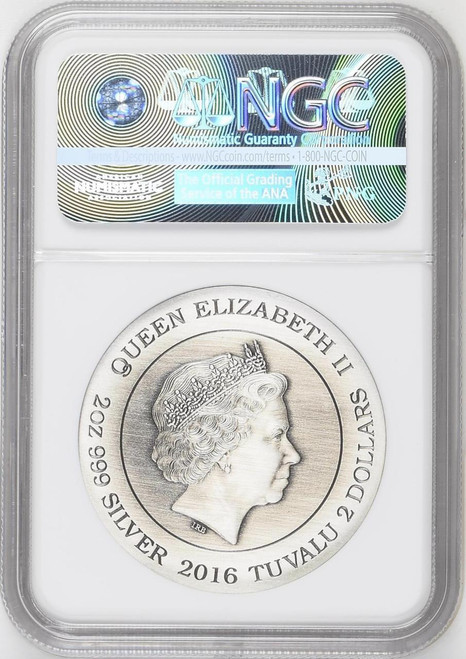 The Perth Mint 2016 Tuvalu Norse Gods LOKI 2oz Silver Coin $2 High Relief PF 70 ANTIQUED ER 