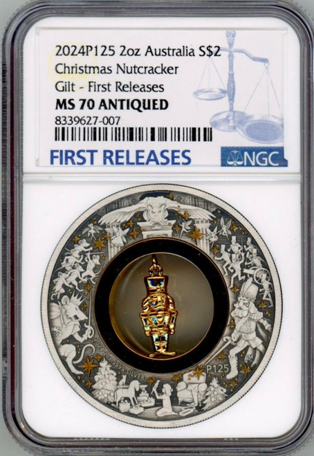 2024 Australia Nutcracker 2oz Silver Coin NGC 70 FR +box COA