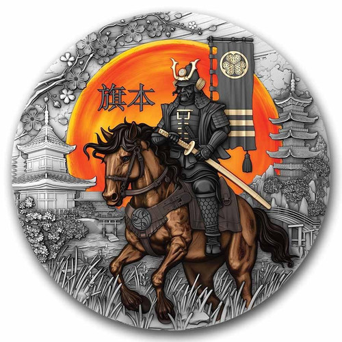 T&S 2025 Niue Hatamoto Gilded & Colorized 2oz Silver Coin Mintage 500 