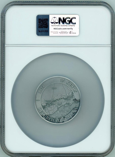Mint XXI 2024 LIBERATION OF KHERSON 10 Cedis 2oz Silver Coin NGC 70 FR Ukraine 
