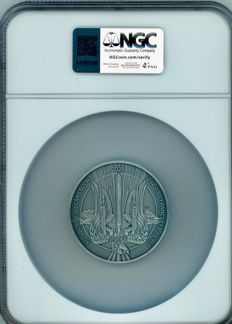 2024 Cameroon ARMY OF DRONES 2000 Francs CFA 2oz Silver Coin NGC 70 FR