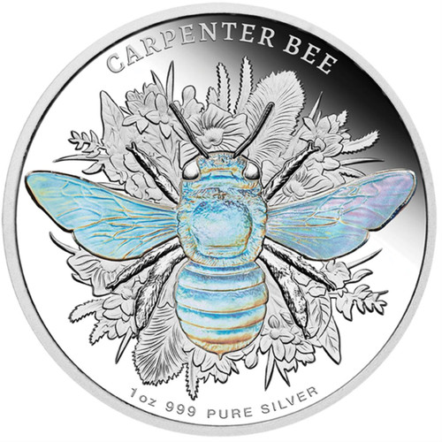 The Coin Company 2026 Niue CARPENTER BEE Native Australian Bees 1 Oz Silver Hologram Proof 