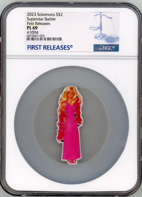 2023 Pamp Suisse Superstar Barbie 1 oz .9999 Silver Coin NGC 69 FR Mattel
