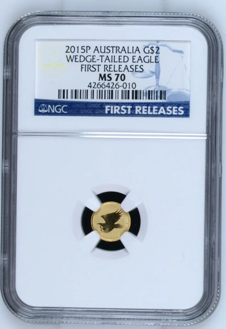 2015P $2 Australian Wedge-tailed Eagle 0.5g Pure Gold Coin NGC MS 70 FR