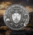 Themis 2026 Cameroon 2oz silver coin, further styled view of the colorized drapery and gilding