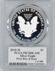 2018 W PROOF SILVER EAGLE PCGS PR70 DCAM CLEVELAND TORCH FIRST DAY ISSUE FDI