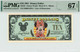 1991 $10 Disney Dollar Minnie PMG 67 EPQ TOP POP (DIS26)