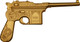  2023 Chad Mauser C96 Pistol Gun 2oz Silver Shaped 24k Gilded Coin Mintage 333 