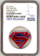  DC Comics Superman Shield 2021 Niue 1oz Silver Coin NGC PF 69 First Releases  OGP 