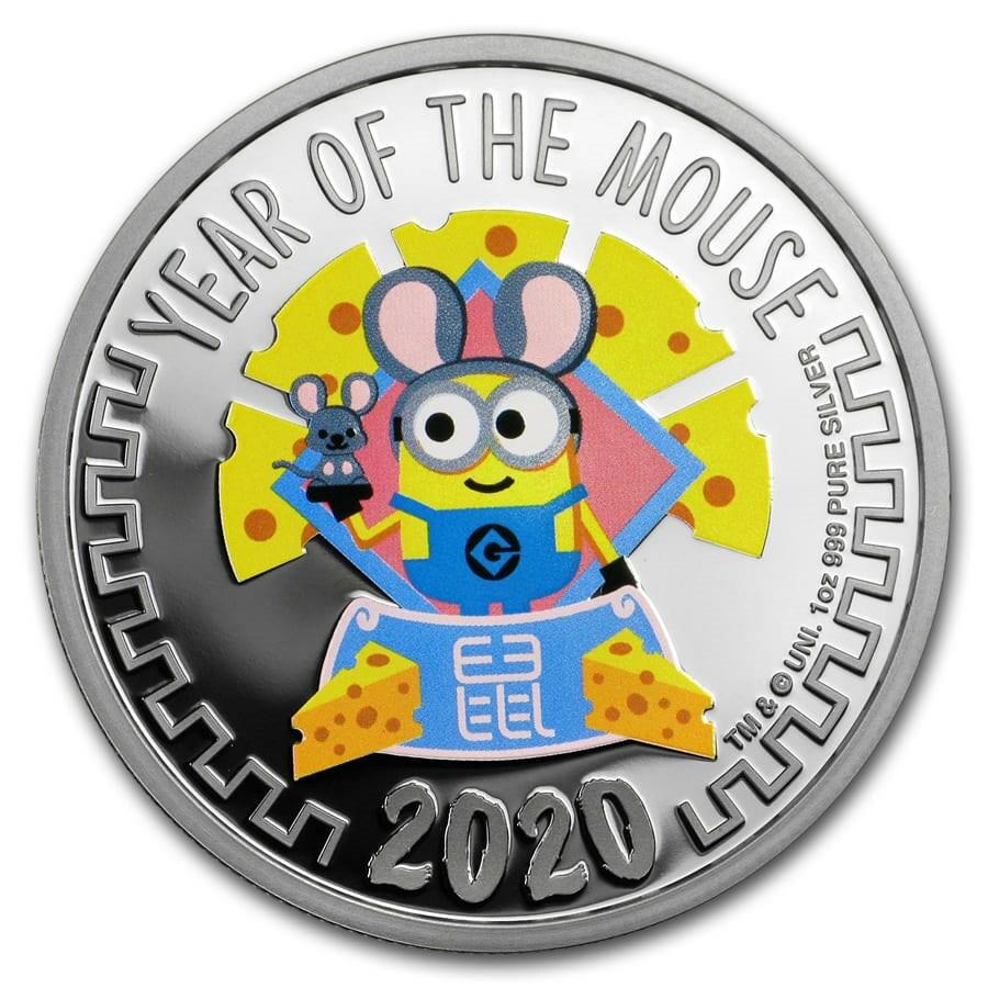 DESPICABLE ME MINIONS YEAR OF THE MOUSE 2020 NIUE 1oz SILVER COIN NGC PF70  UC FR