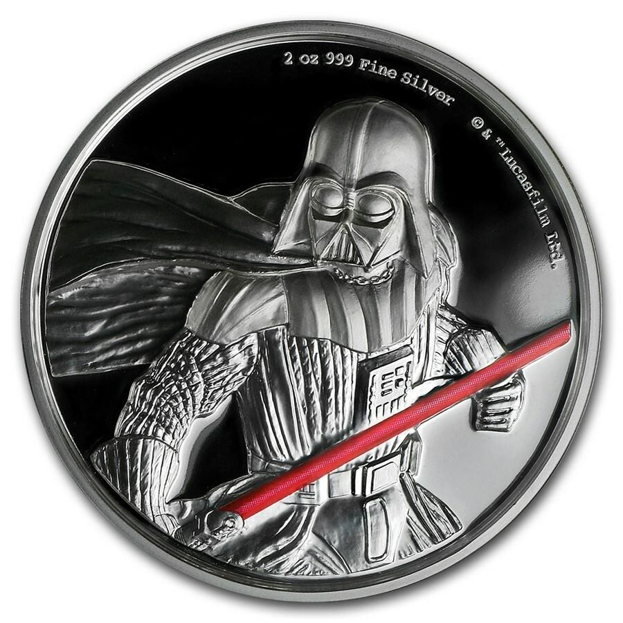 DARTH VADER STAR WARS 2017 NIUE 2oz SILVER COIN $5 NGC EARLY RELEASES PF 70