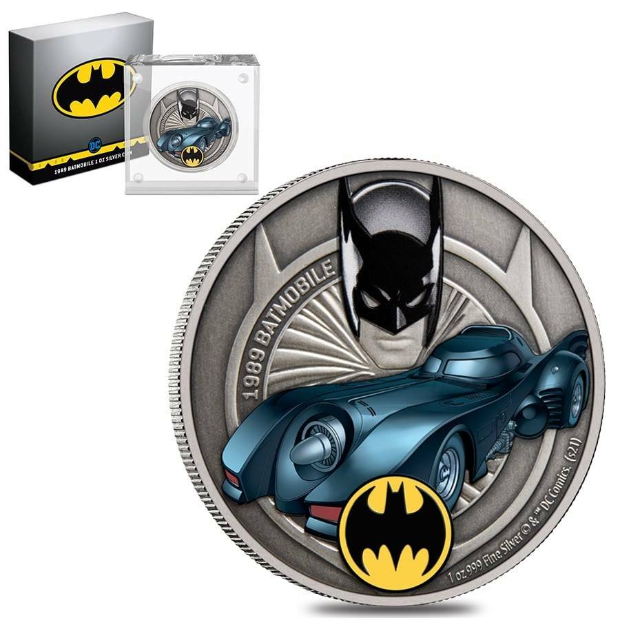 BATMAN DC COMICS 1989 BATMOBILE 2021 SILVER COIN 1oz NGC MS 70