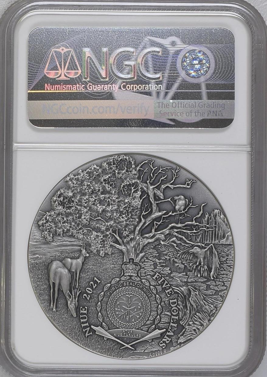 Angels & Demons Lucifer 2oz Silver High Relief Gilded Coin Niue 2021 NGC 70  FR