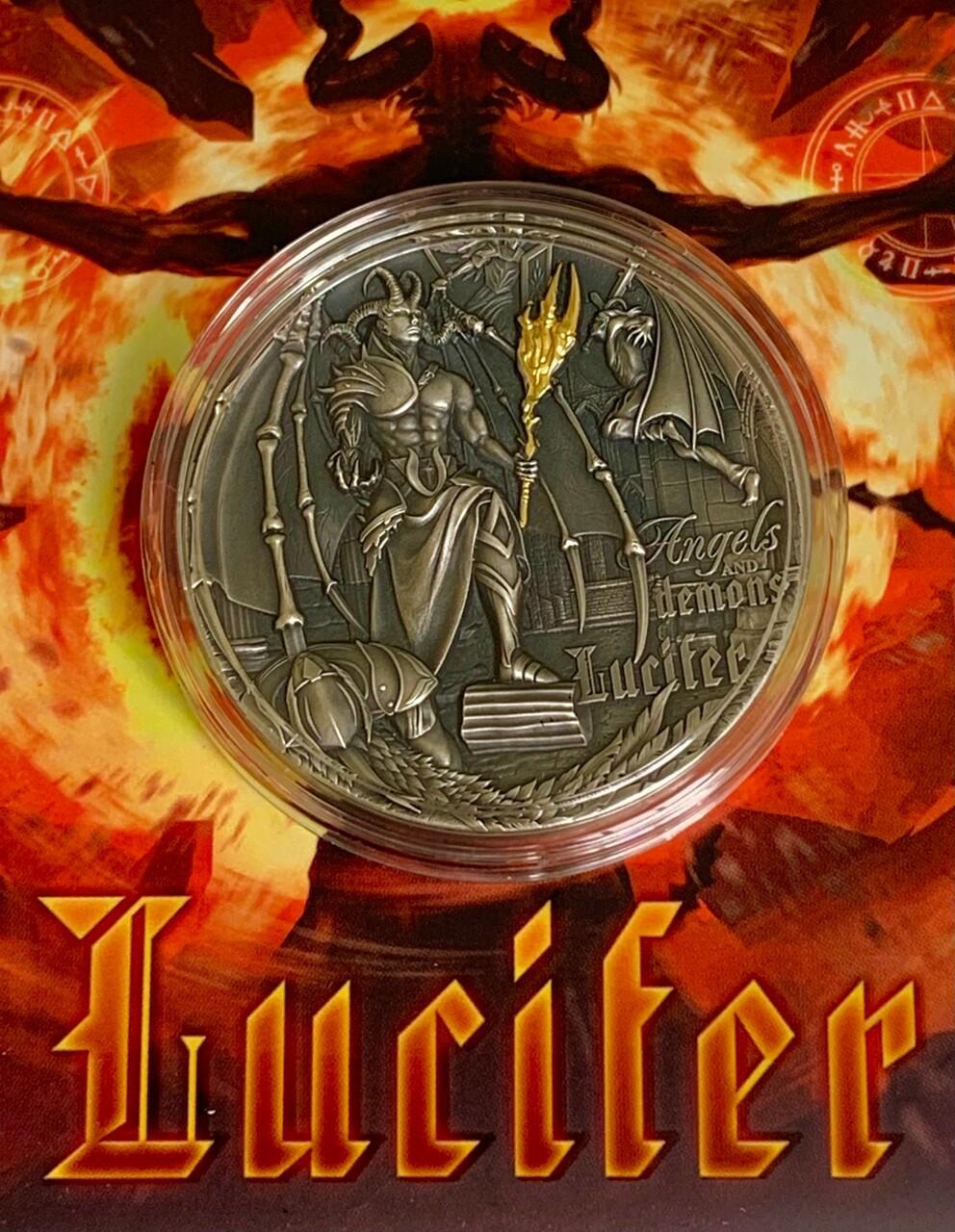 Angels & Demons Lucifer 2oz Silver High Relief Gilded Coin Niue