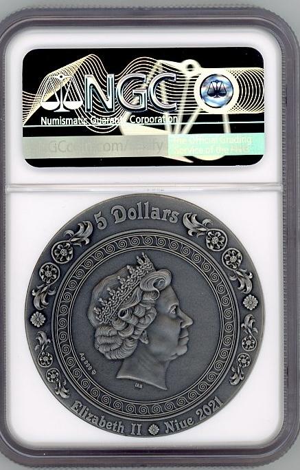 Fortuna & Tyche Goddesses 2021 NIUE 2oz Antique finish