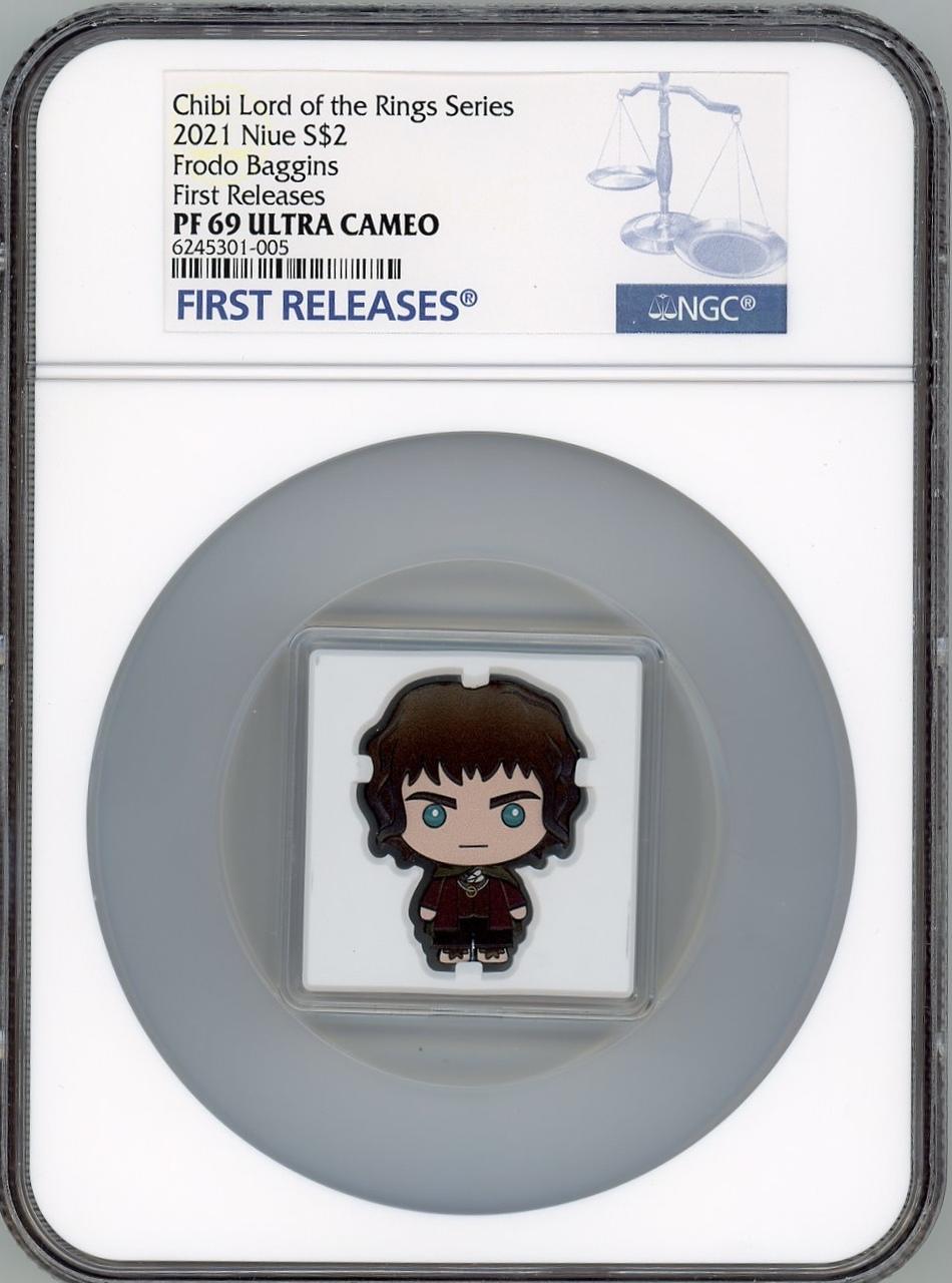Frodo Baggins Chibi The Lord Of The Rings Frodo Baggins Lord Of The Rings 2021 Niue 1oz Chibi Silver Coin Ngc Pf69 Uc Fr 42229.1639643952