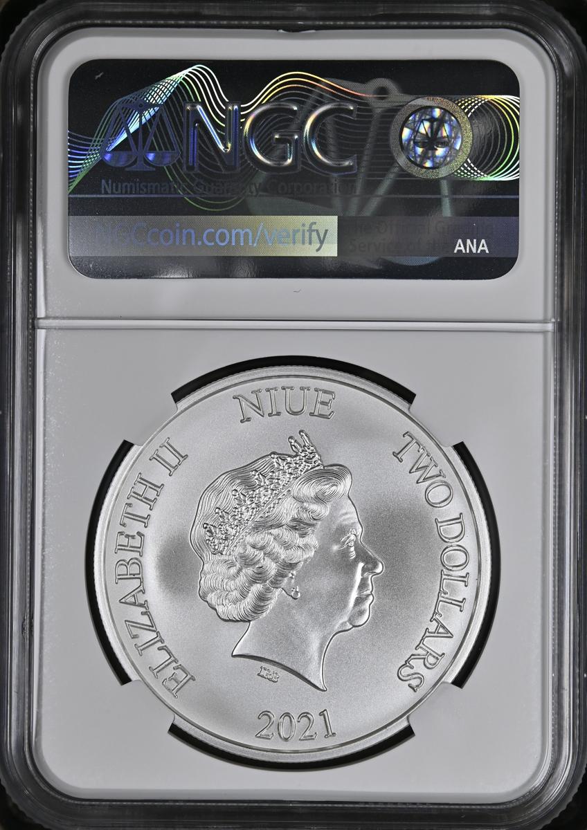 Back to the Future II BU 1 oz Silver Coin 2021 Niue $2 NGC MS 70 FIRST  RELEASE