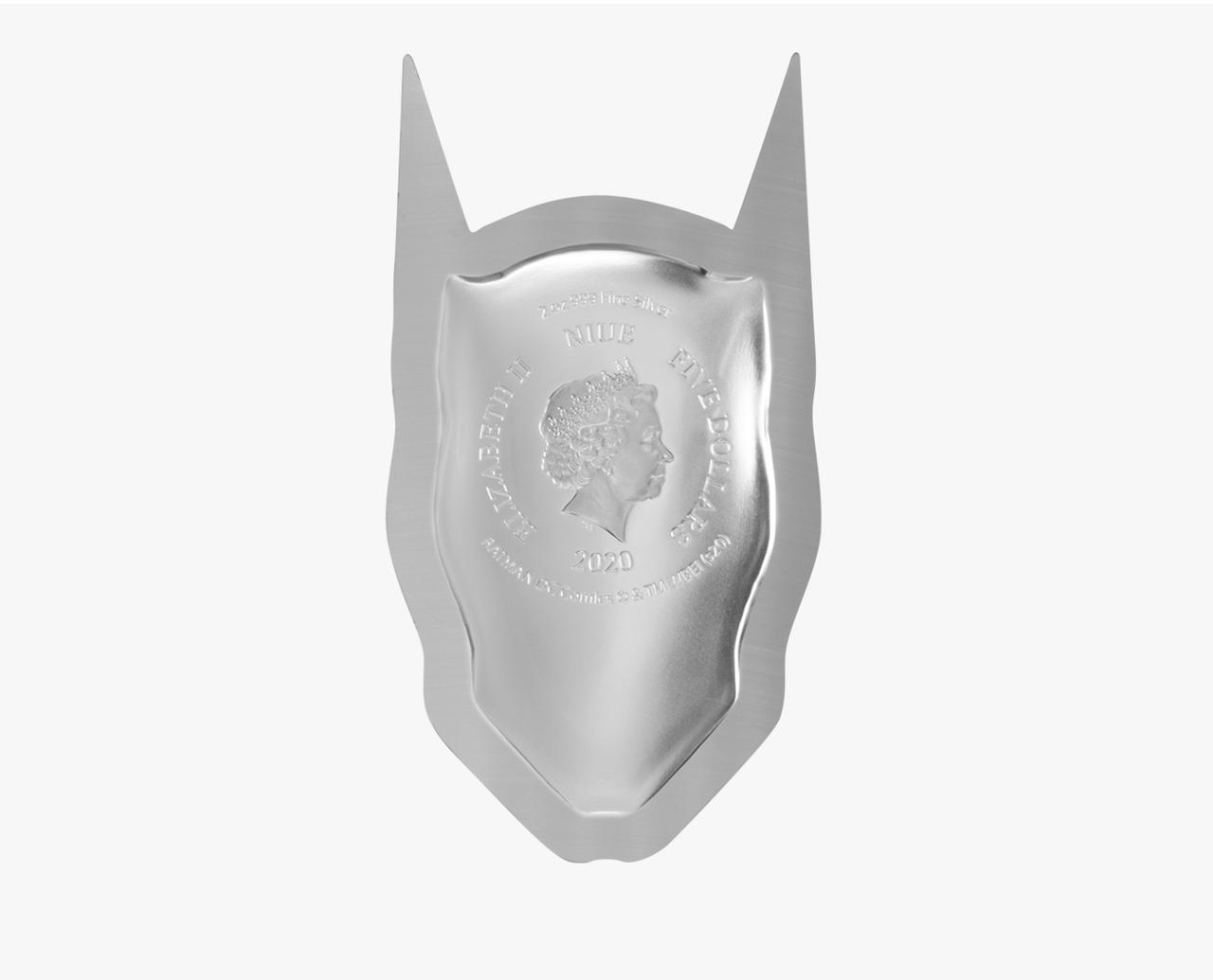 BATMAN COWL HEAD HELMET MASK DC COMICS NZ MINT 2020 2oz SILVER