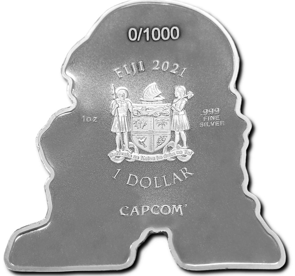 2022 1 oz Silver Fiji Street Fighter Series Guile Shaped Coins - ™