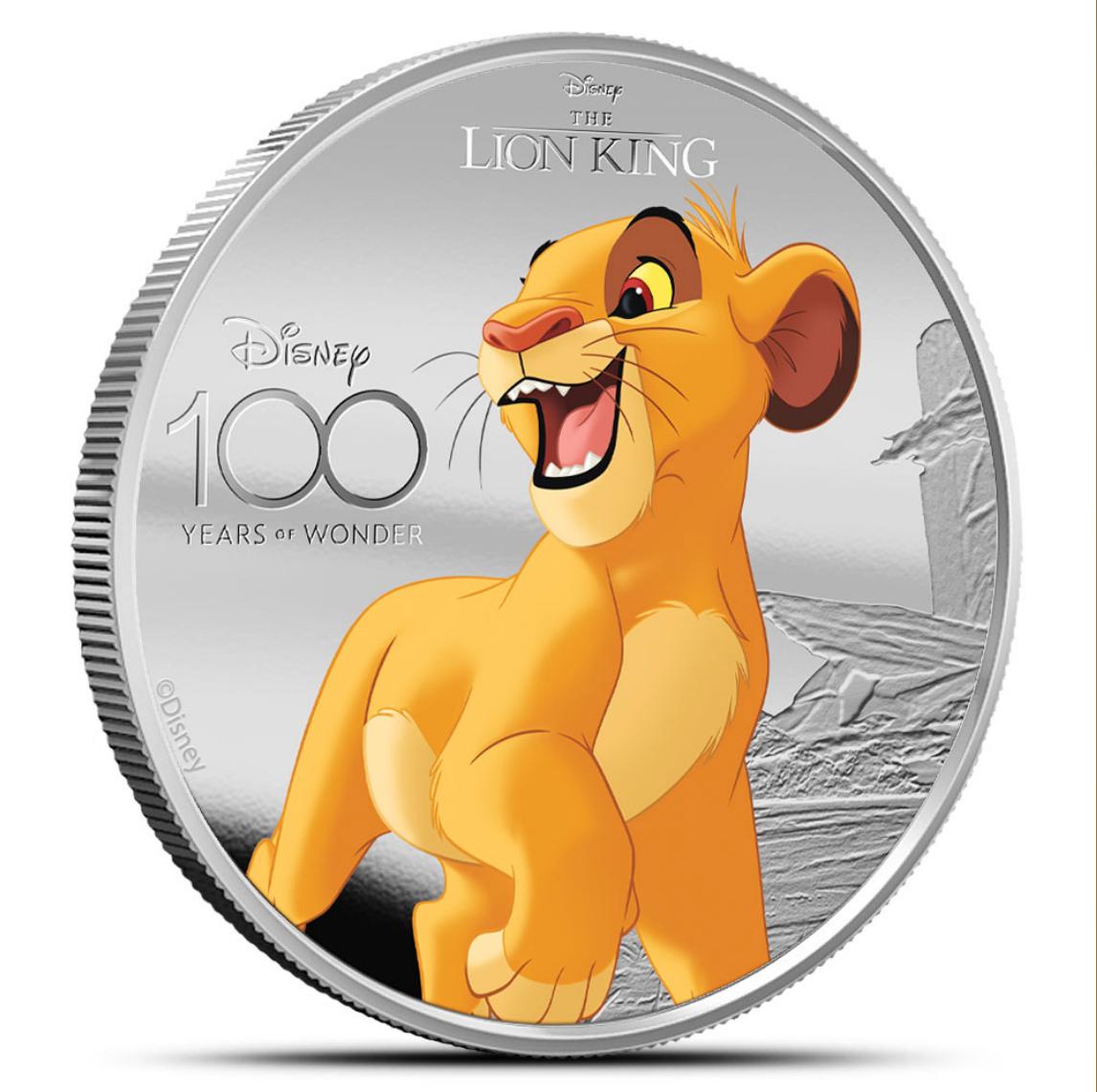 2023 Solomon Islands Disney 100 Simba Colorized Proof 1 oz Silver Coin ...
