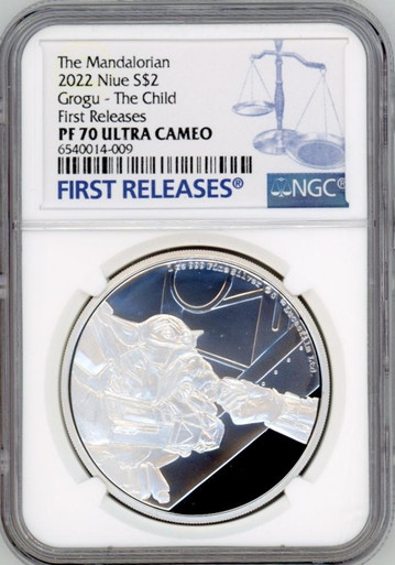 2022 Star Wars NGC PF 70 NIUE 1oz Silver $2 THE MANDALORIAN GROGU