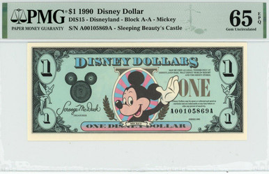 DISNEY DOLLARS ディズニーダラー 1990年、1991年 disney-1990-dollar1-disney-