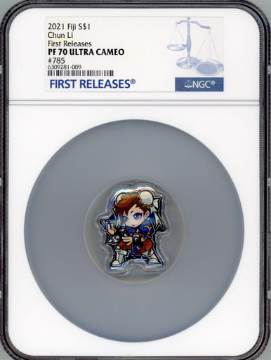 Chun LI Mini Street Fighter Fighters 1oz .999 Silver Coin 2021 Fiji 