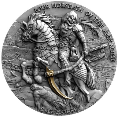 2021 Niue PALE HORSE FOUR HORSEMEN OF THE APOCALYPSE 2021 2 oz PURE SILVER  COIN