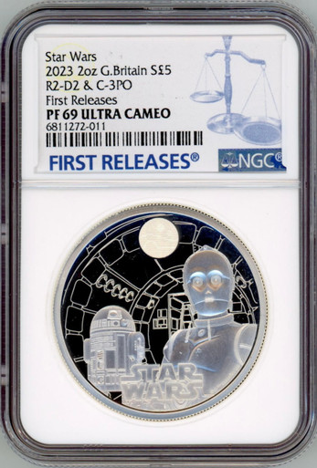 Star Wars R2-D2 and C-3PO £5 Silver Proof Coin 2oz 2023 GB Mintage 750 ...