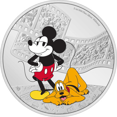 Mickey and Pluto Disney Mickey & Friends 2023 3oz Silver Coin Niue