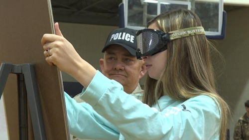 Simulating the effects of drugs with the Drunk Busters Drug Goggles is a helpful training tool with teens