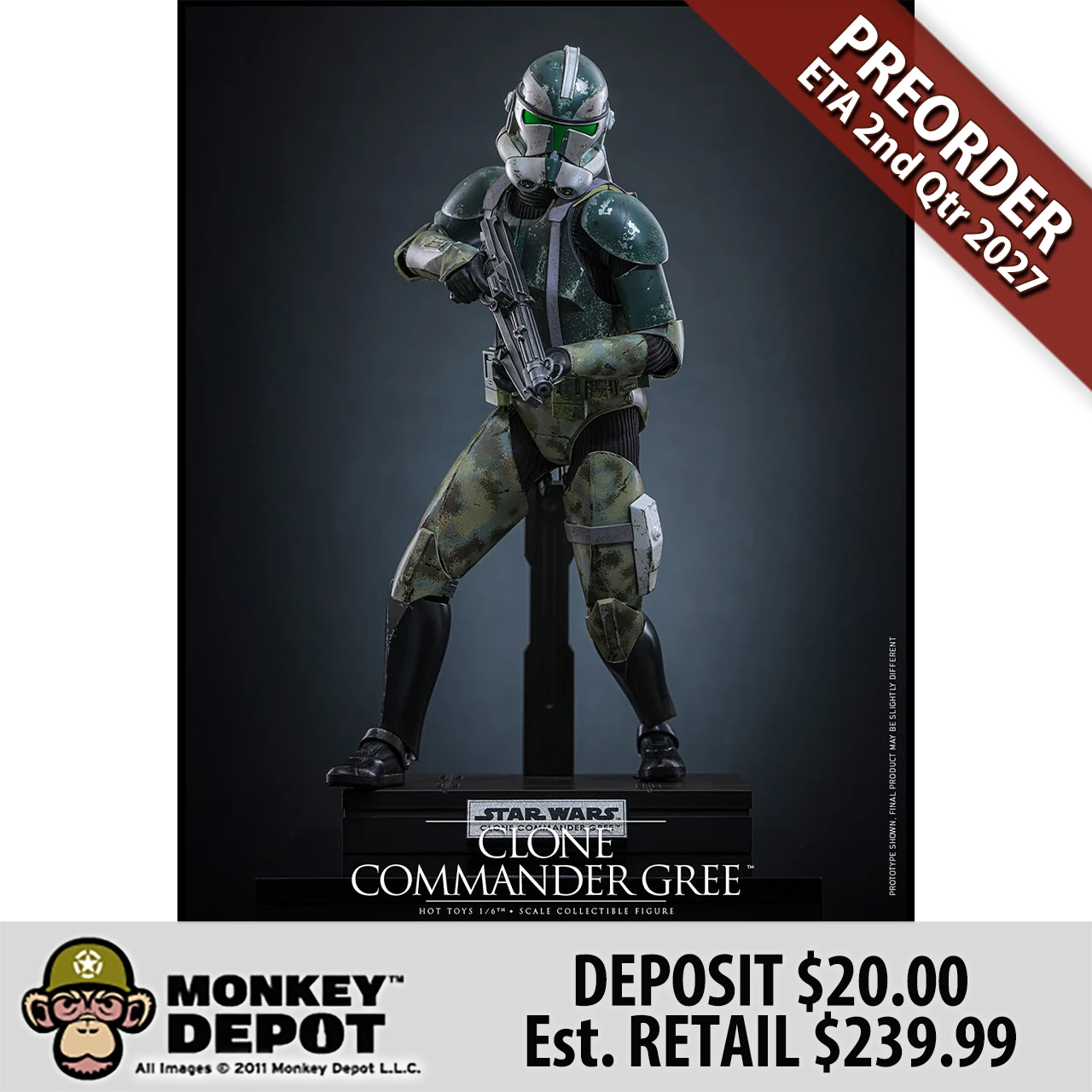 SF・ファンタジー・ホラー Star Wars Clone Commander Gree Clone Commander Gree Sixth Scale Figure by Hot Toys | Sideshow