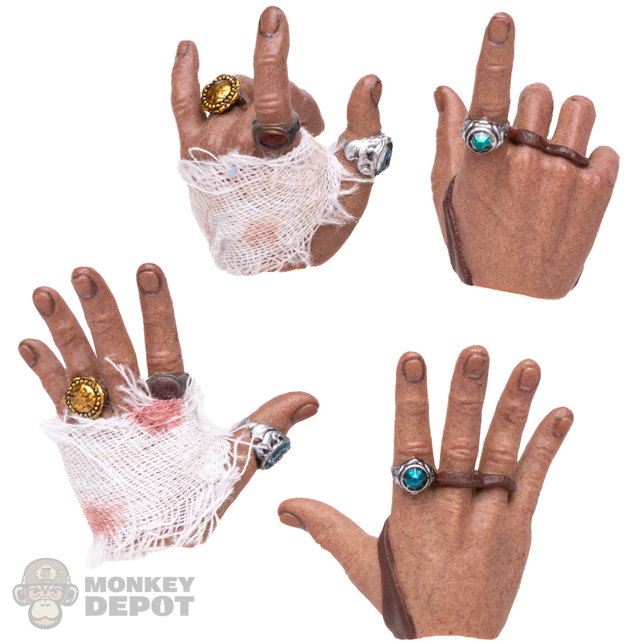 Monkey Depot - Hands: Hot Toys Jack Sparrow 4 Pc Hand Set