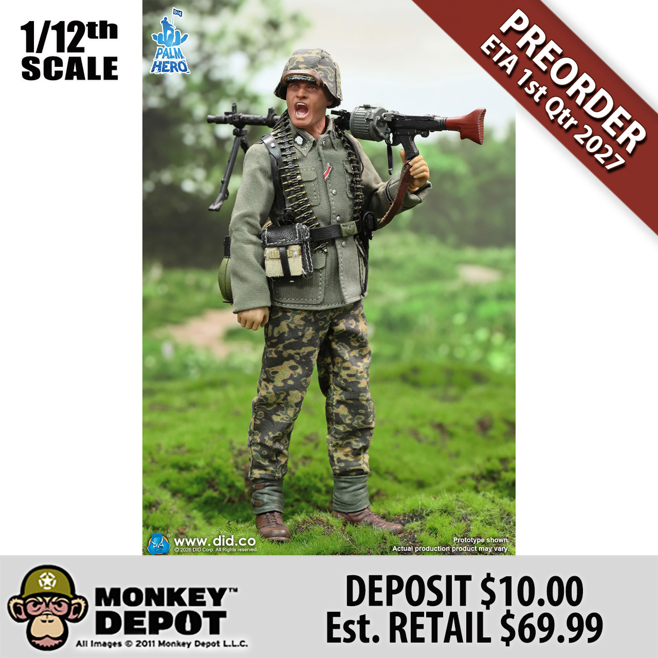 Monkey Depot - DiD 1/12 WWII German MG34 Gunner Alois (XD80042)