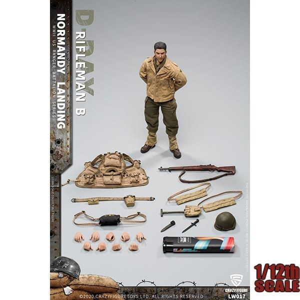 Monkey Depot - CrazyFigure 1/12 WWII U.S. Rangers On D-Day