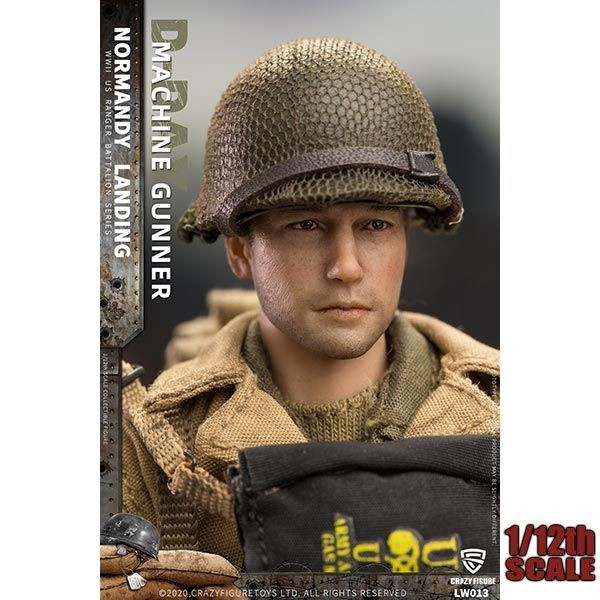 その他 Crazy Figure MACHINE GUNNER NORMANDY Monkey Depot - CrazyFigure 1/12 WWII U.S. Rangers On D-Day Machine