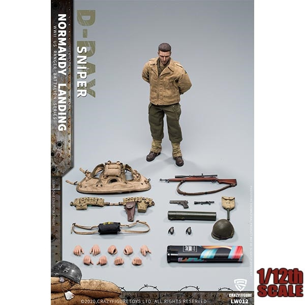 Monkey Depot - CrazyFigure 1/12 WWII U.S. Rangers On D-Day Sniper